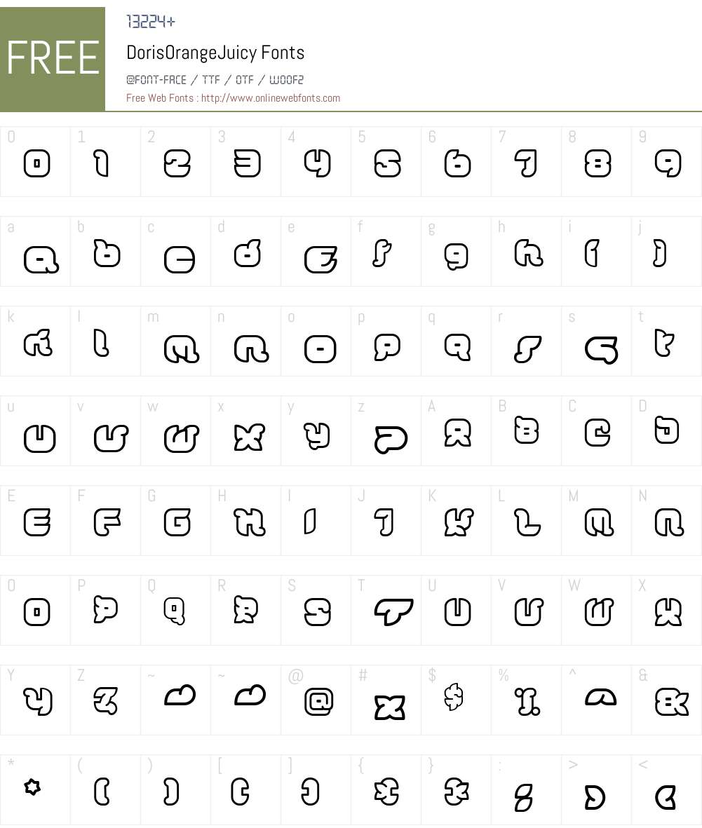 DorisOrangeJuicy Font Screenshots