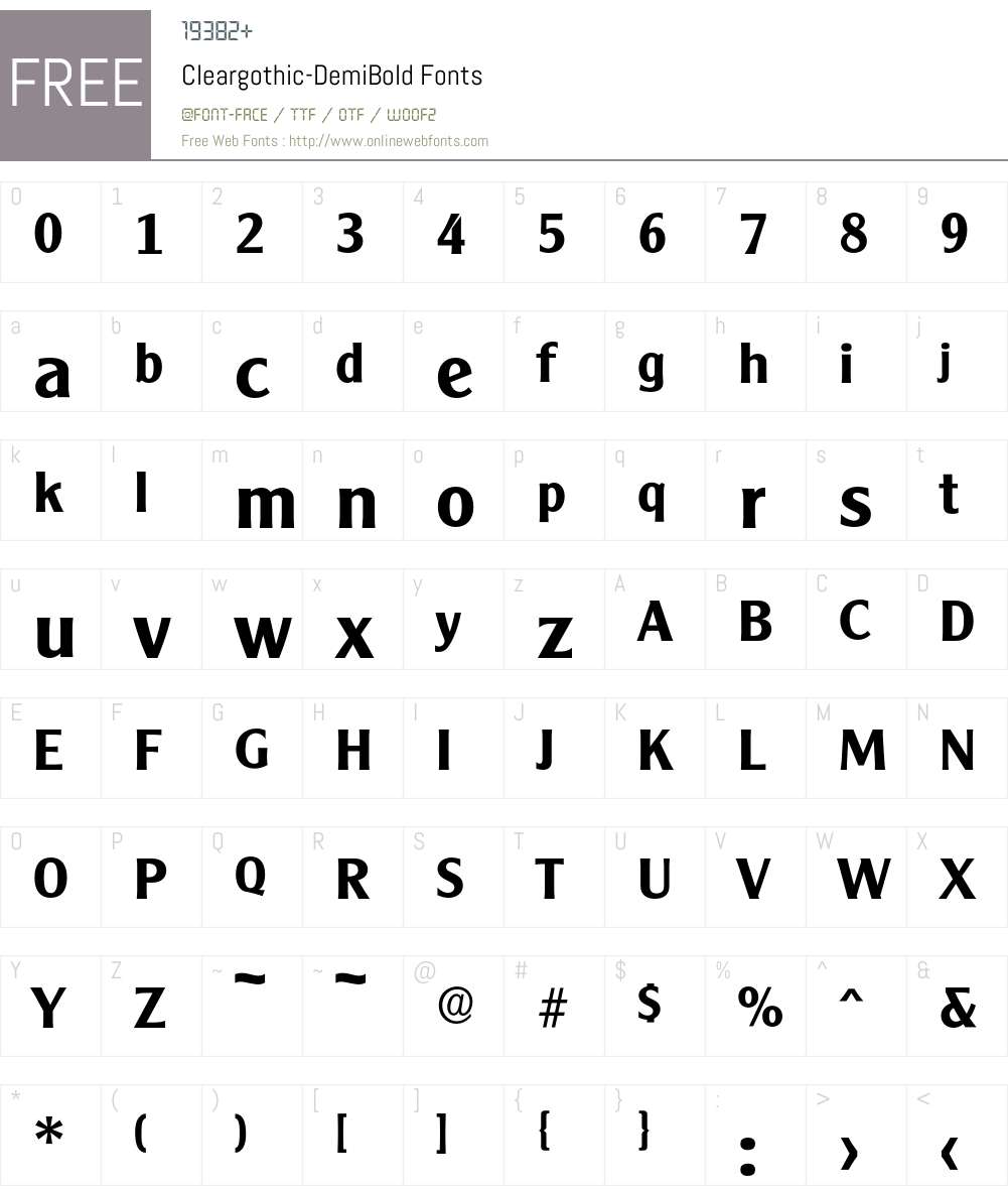 Cleargothic-DemiBold Font Screenshots
