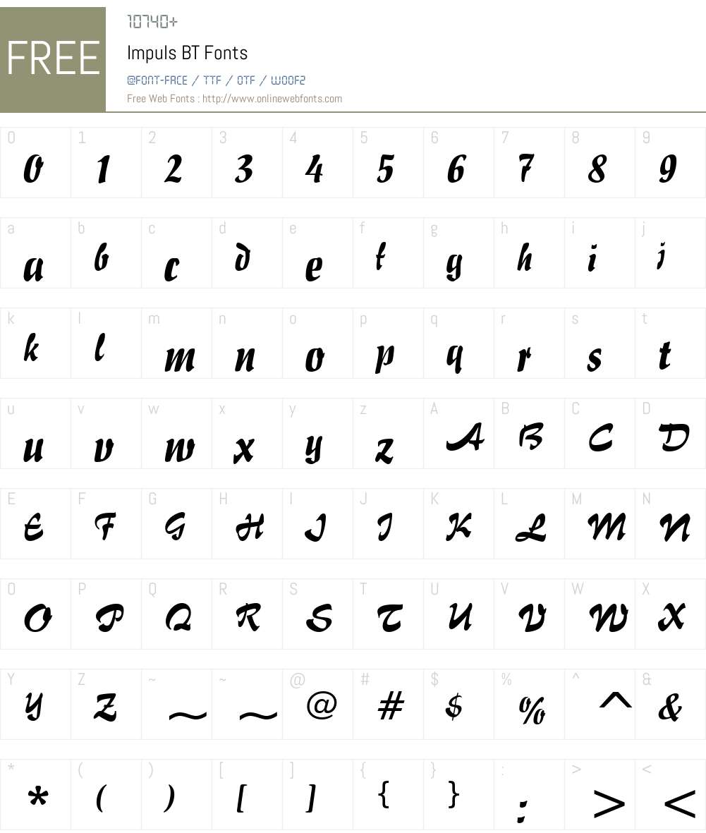 Impuls BT Font Screenshots