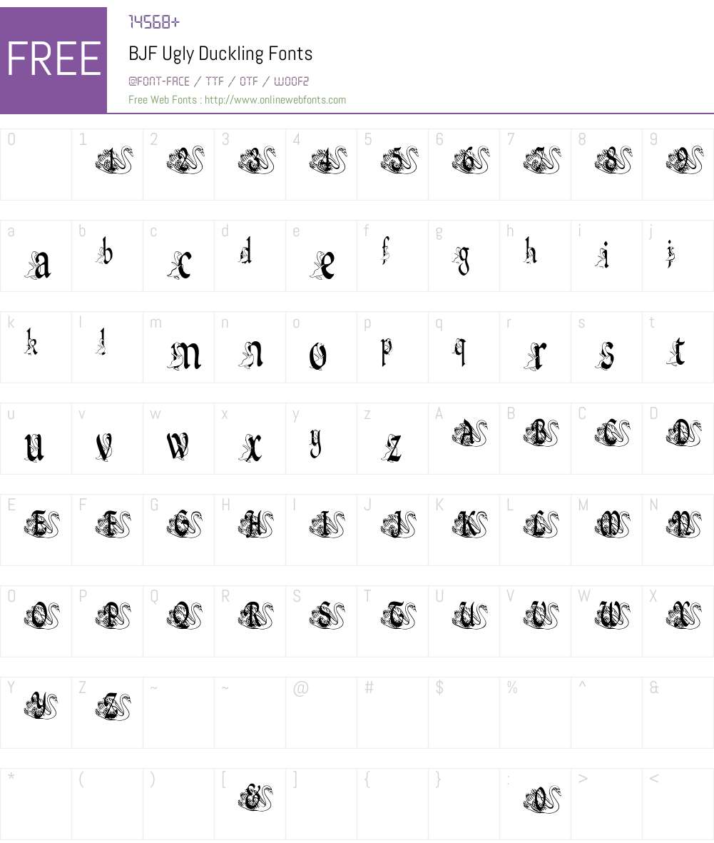 BJF Ugly Duckling Font Screenshots