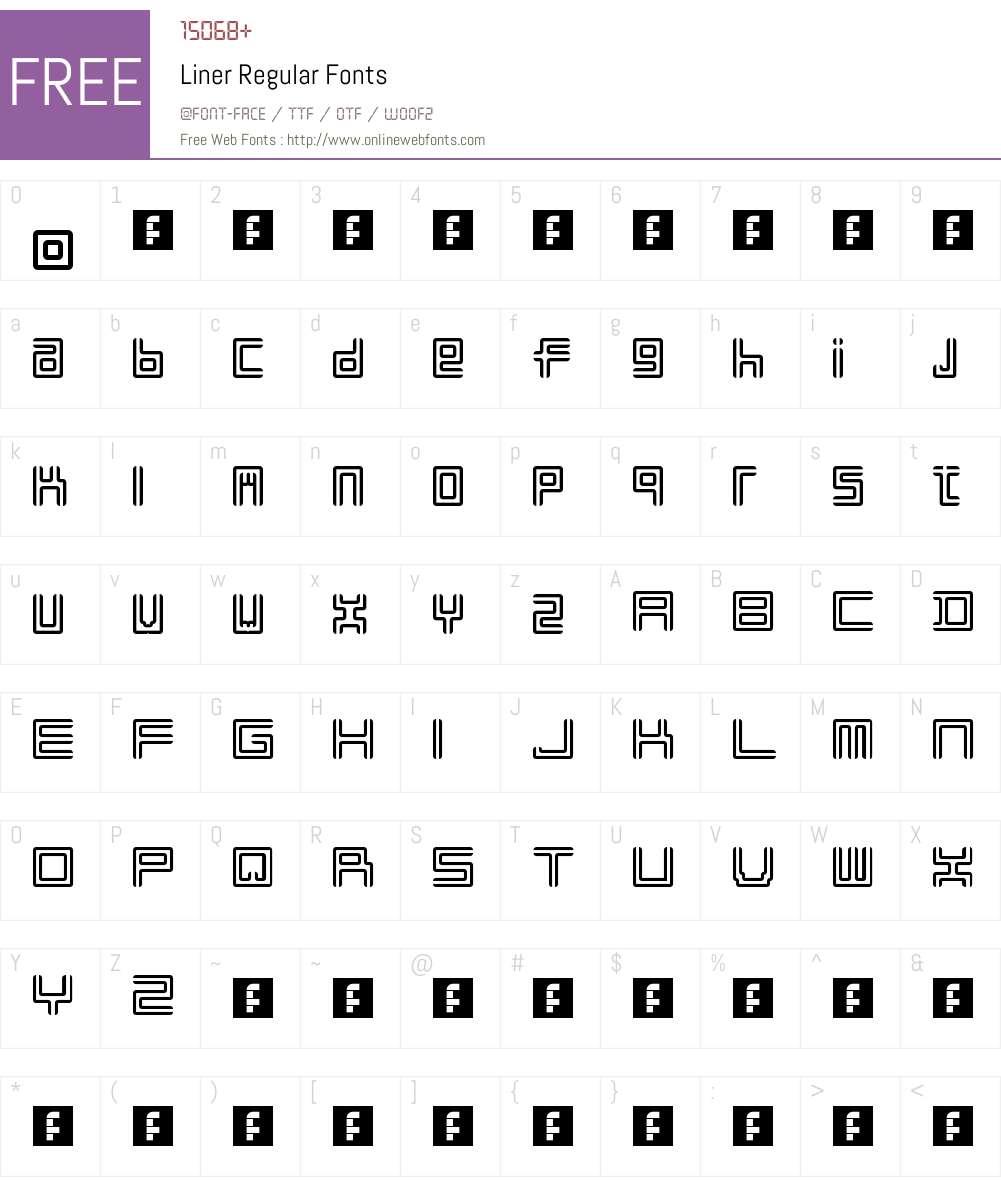 Liner Font Screenshots
