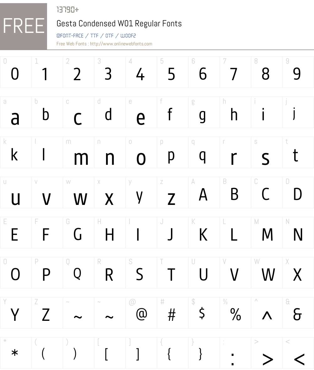 GestaCondensedW01-Regular Font Screenshots