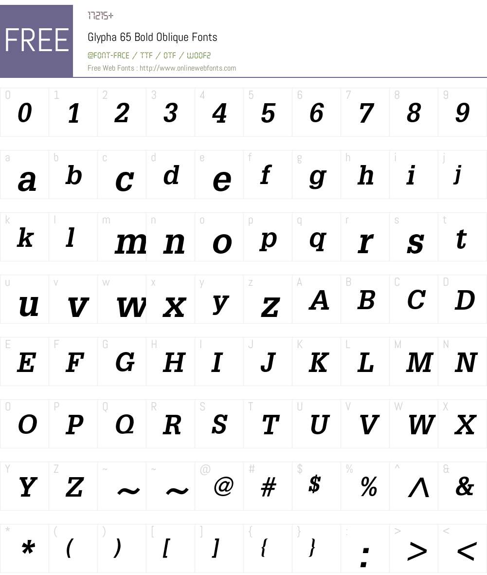 Glypha Font Screenshots