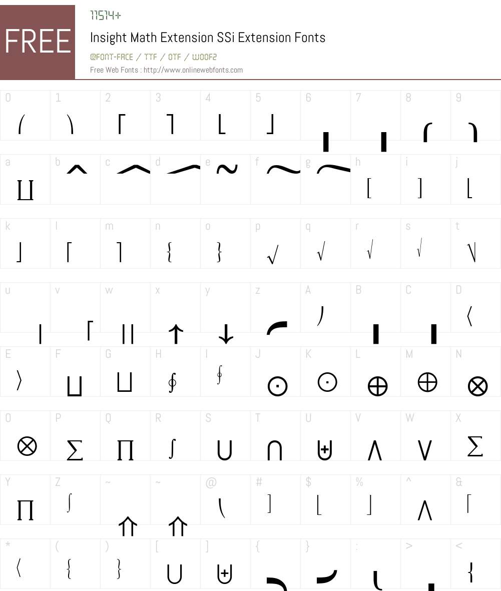 Opt Math Project Font Insight Math Extension SSi Extension 001.000 Fonts Free Download ...