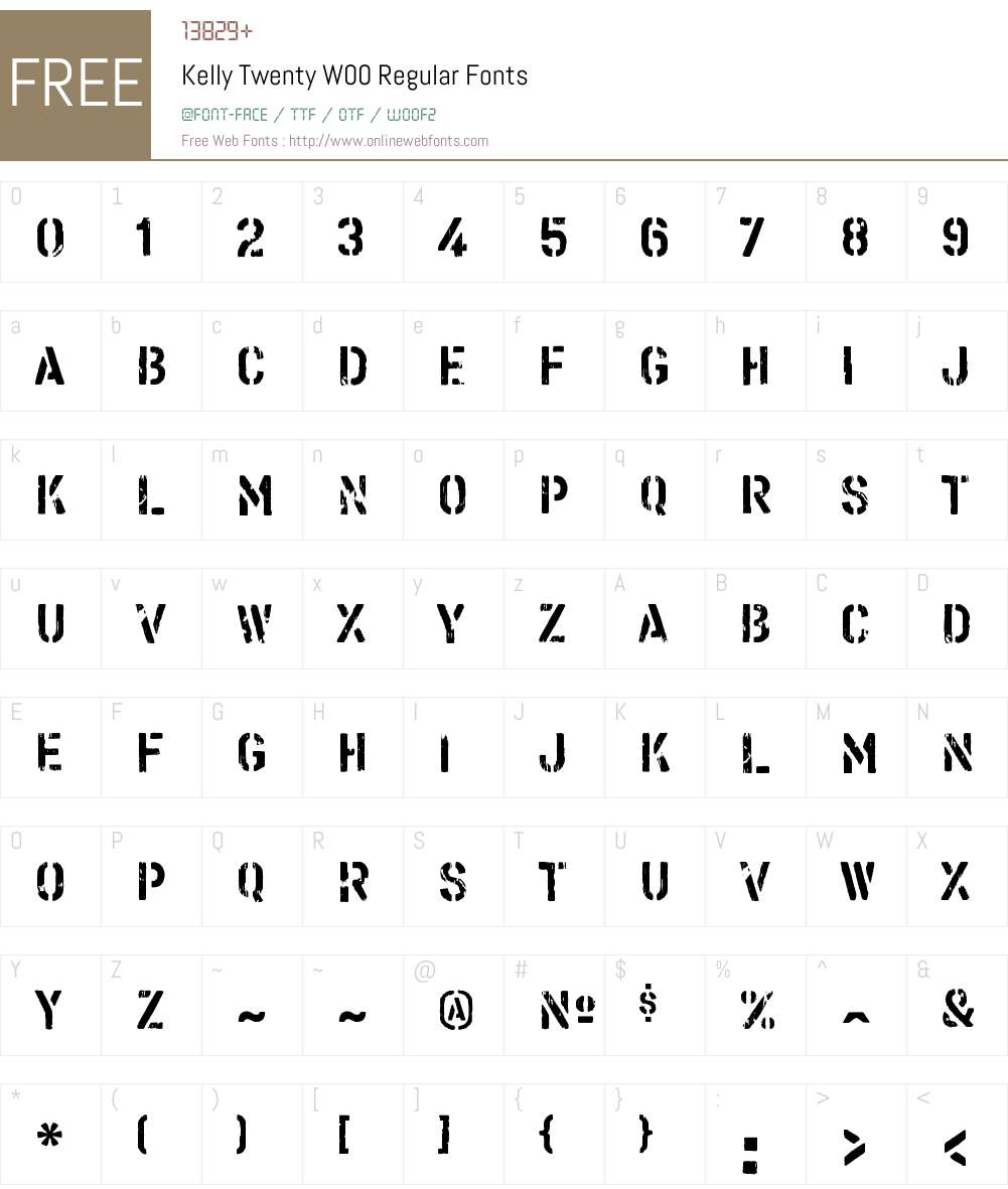 Kelly Twenty Font Screenshots