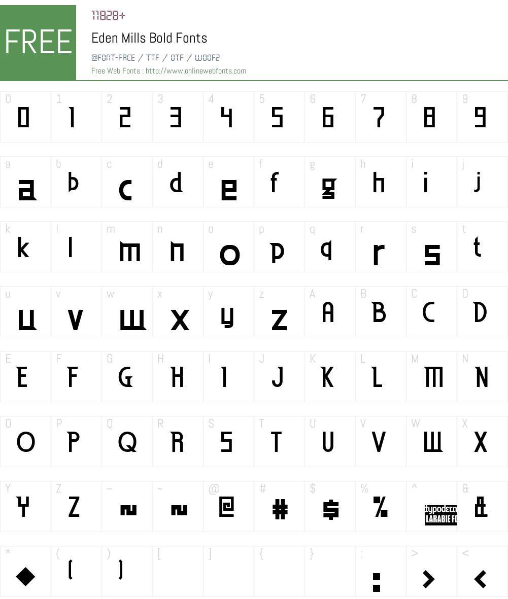 Eden Mills Font Screenshots