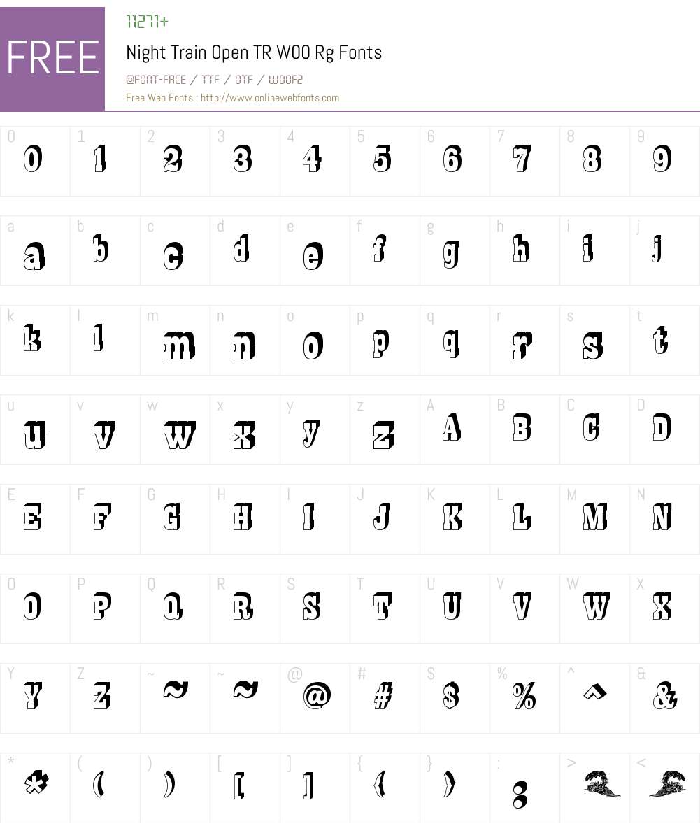 NightTrainOpenTRW00-Regular Font Screenshots