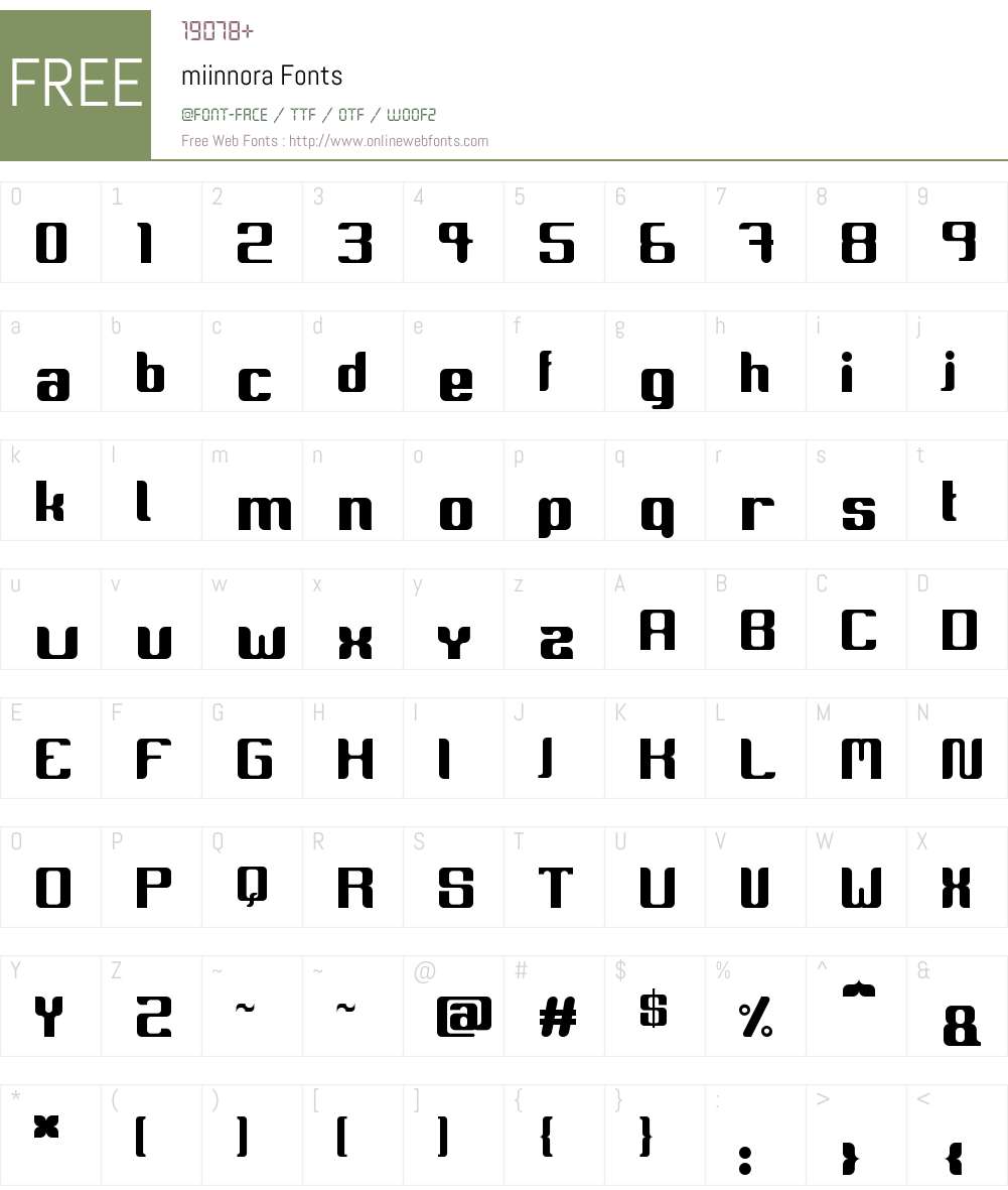 miinnora Font Screenshots