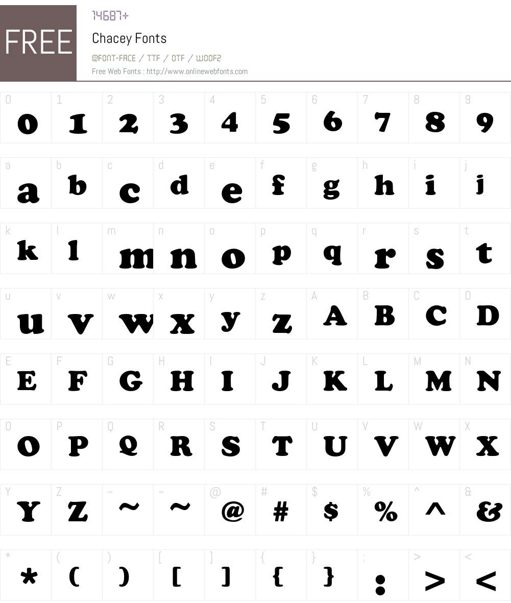 Chacey Font Screenshots