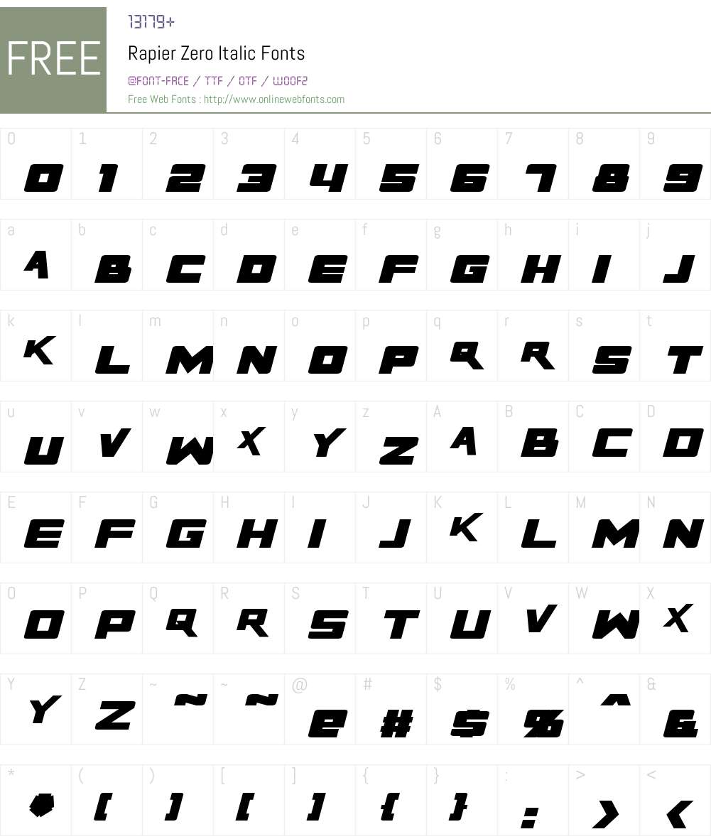 Rapier Zero Font Screenshots