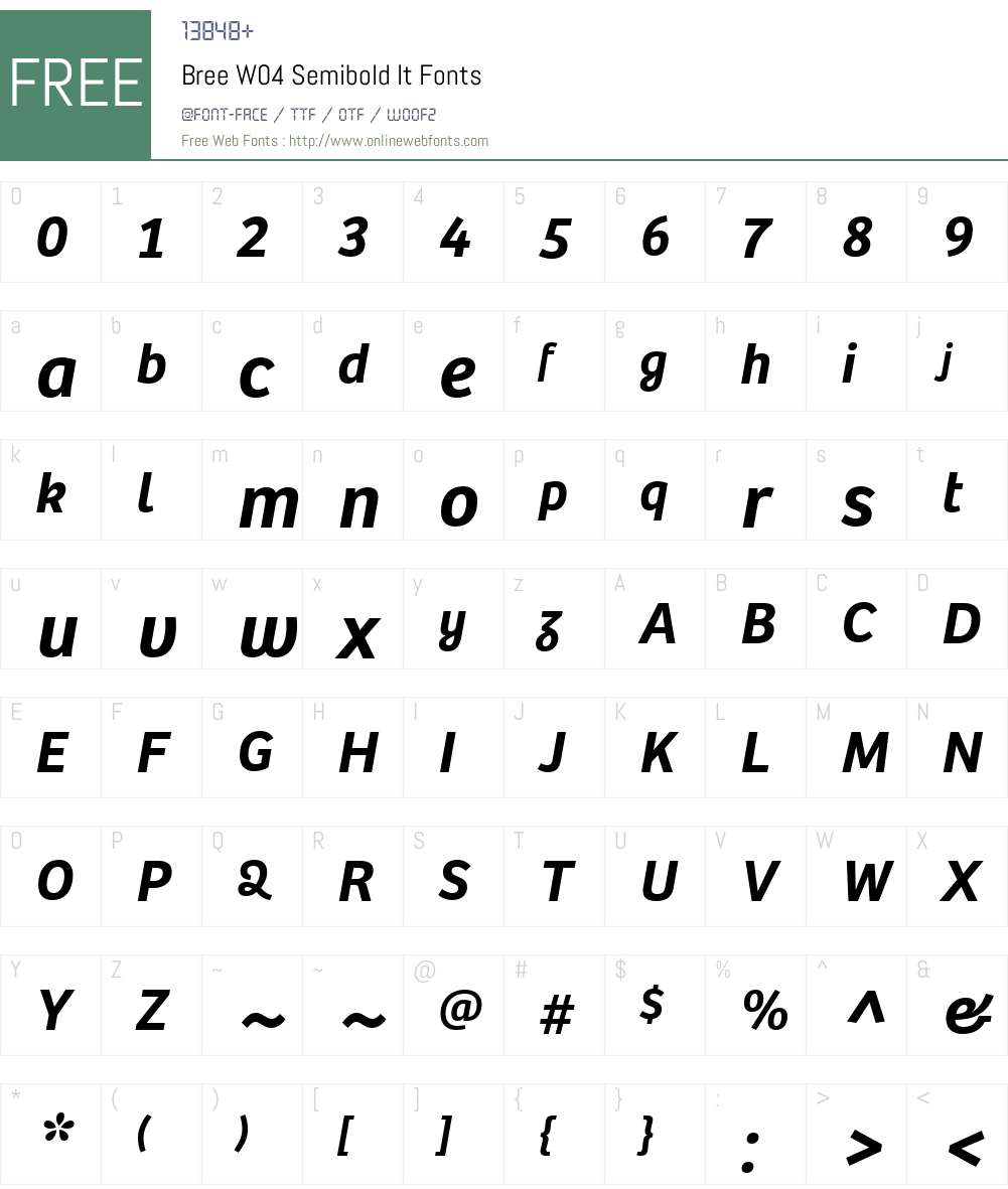 Bree Font Screenshots