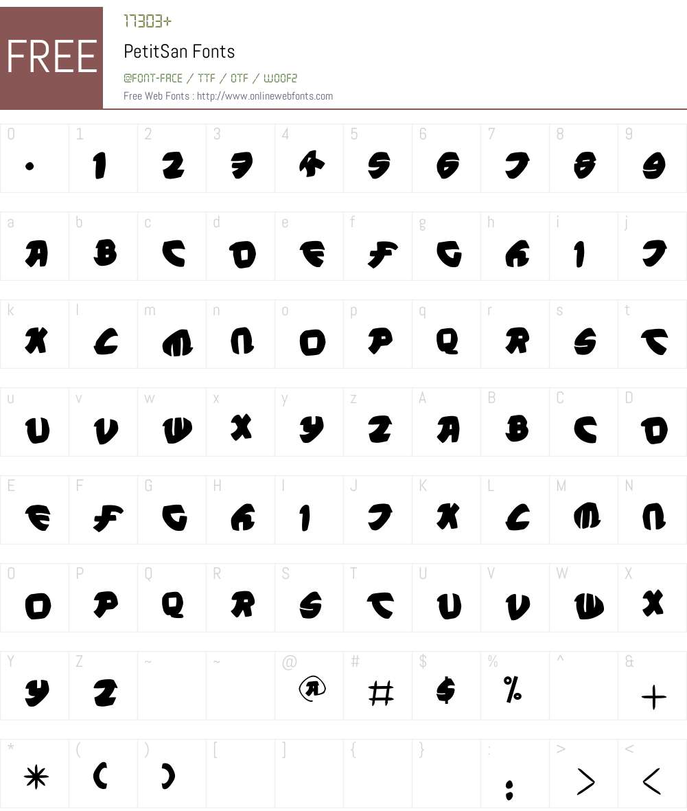 PetitSan Font Screenshots