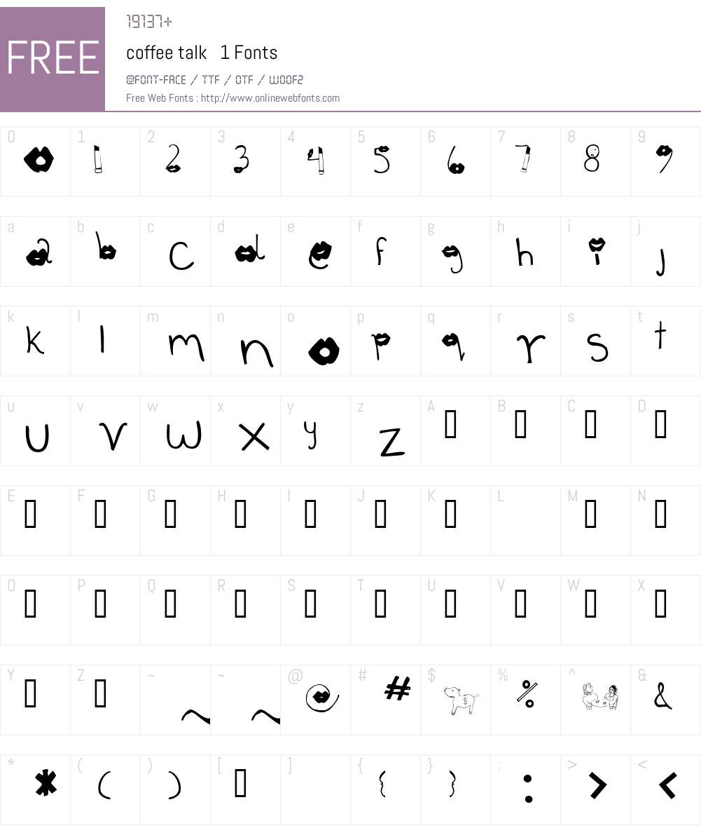 coffee talk Font Screenshots