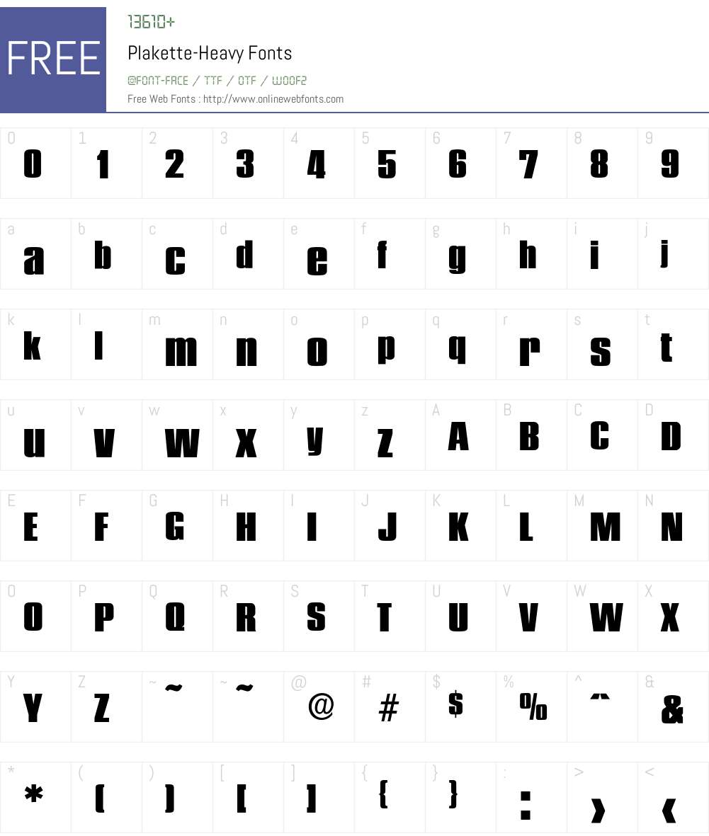 Plakette-Heavy Font Screenshots