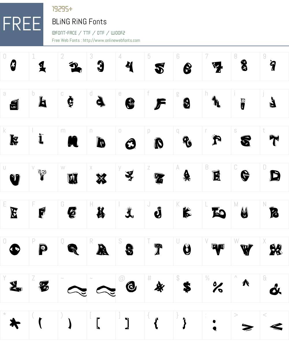 BLiNG RiNG Font Screenshots