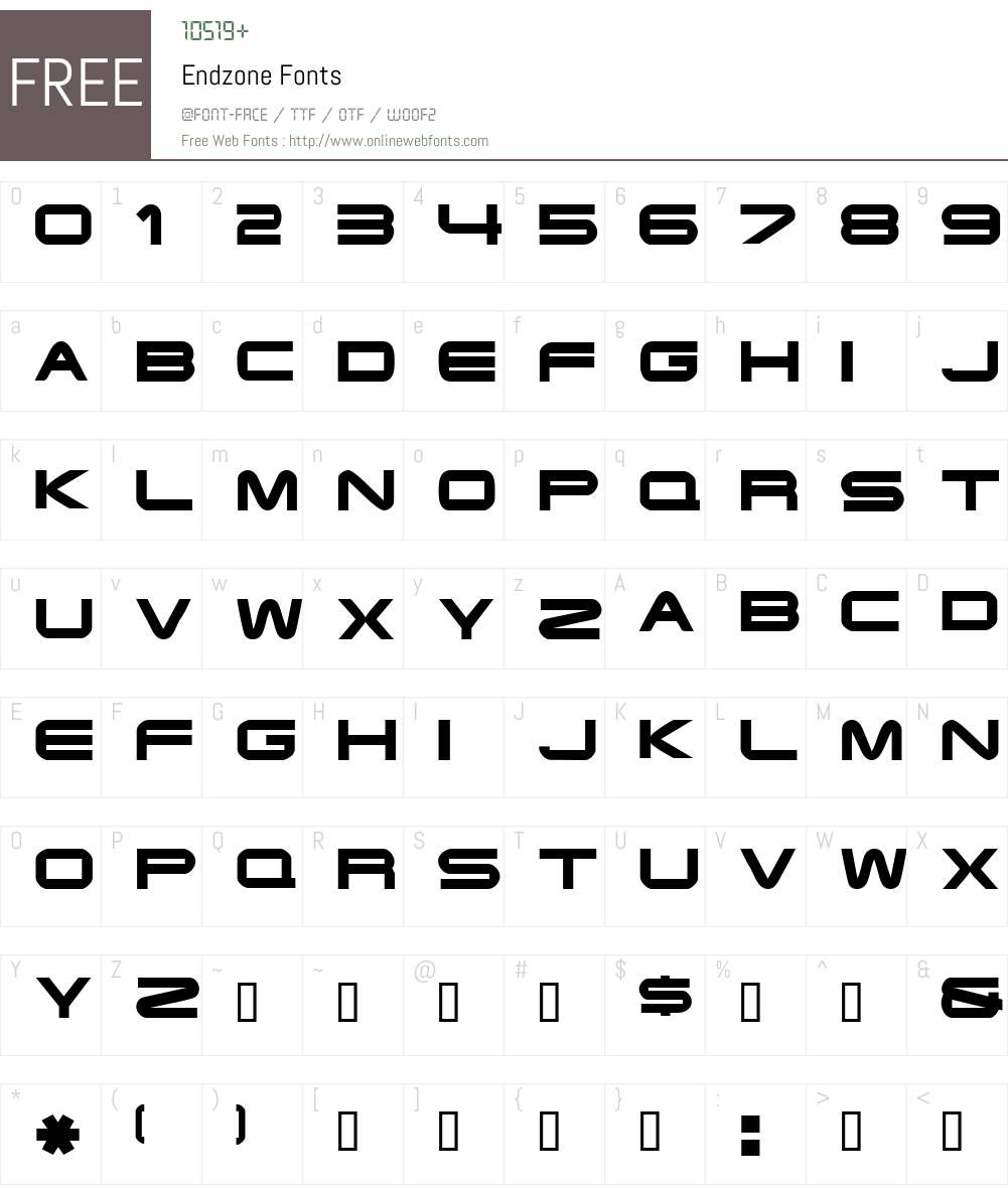 Endzone Font Screenshots
