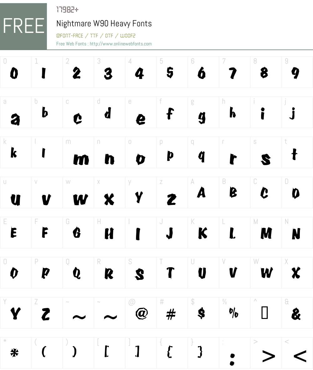 NightmareW90-Heavy Font Screenshots