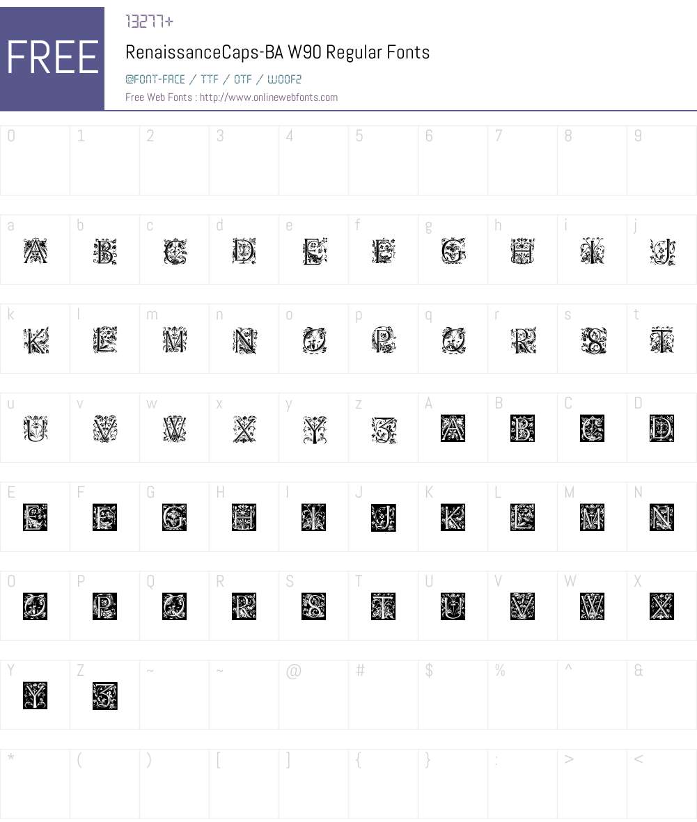 RenaissanceCaps-BAW90-Rg Font Screenshots