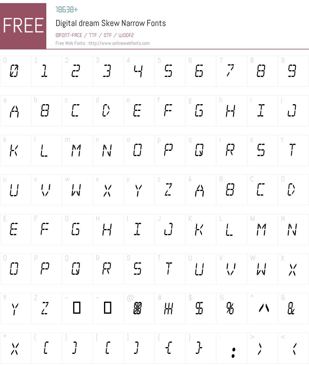 Digital dream Skew Narrow Font Screenshots