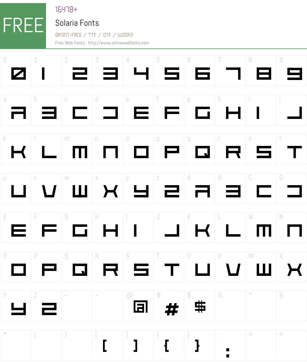 Solaria Font Screenshots