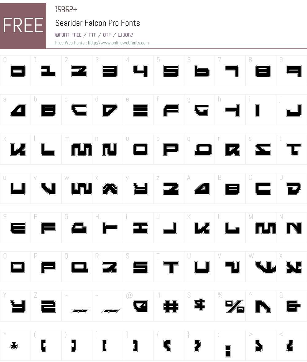Searider Falcon Pro Font Screenshots