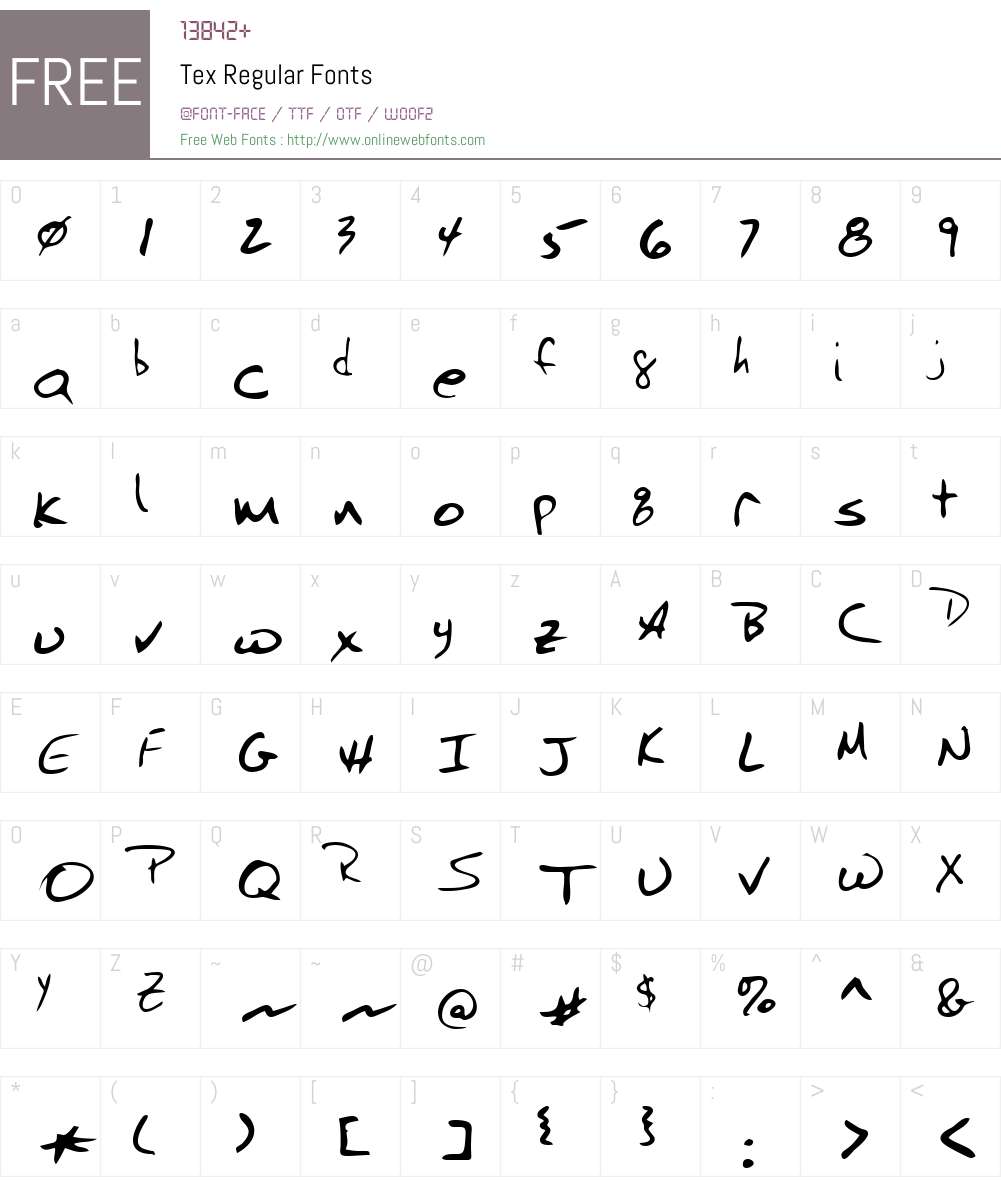 Tex Font Screenshots