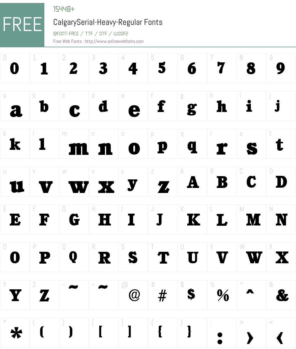 CalgarySerial-Heavy Font Screenshots