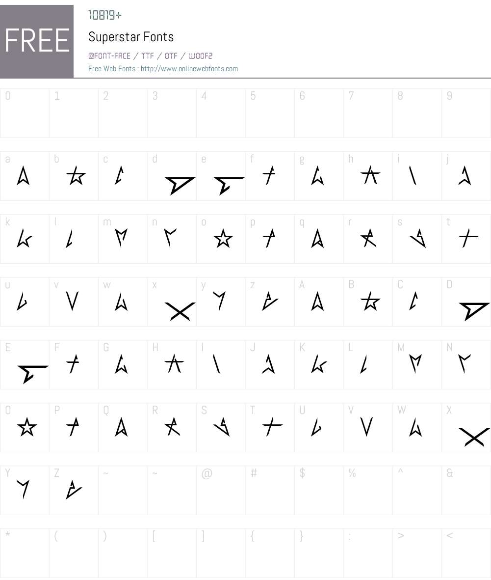 Superstar Font Screenshots