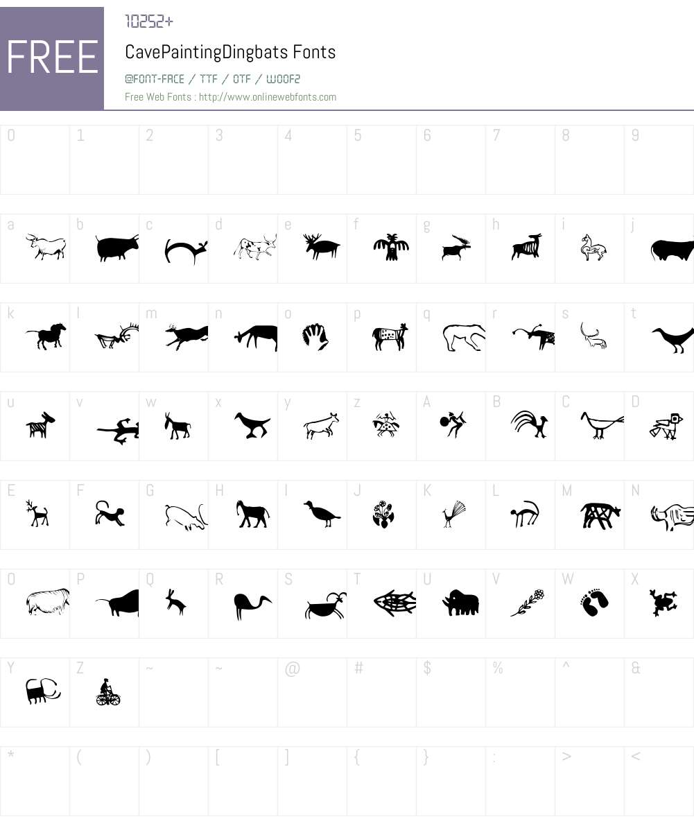 CavePaintingDingbats Font Screenshots