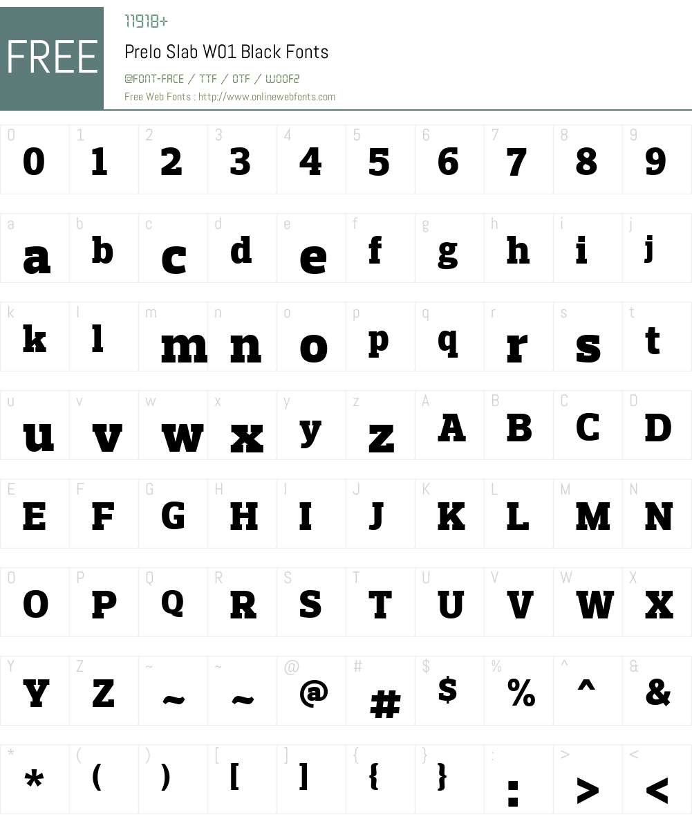 PreloSlabW01-Black Font Screenshots