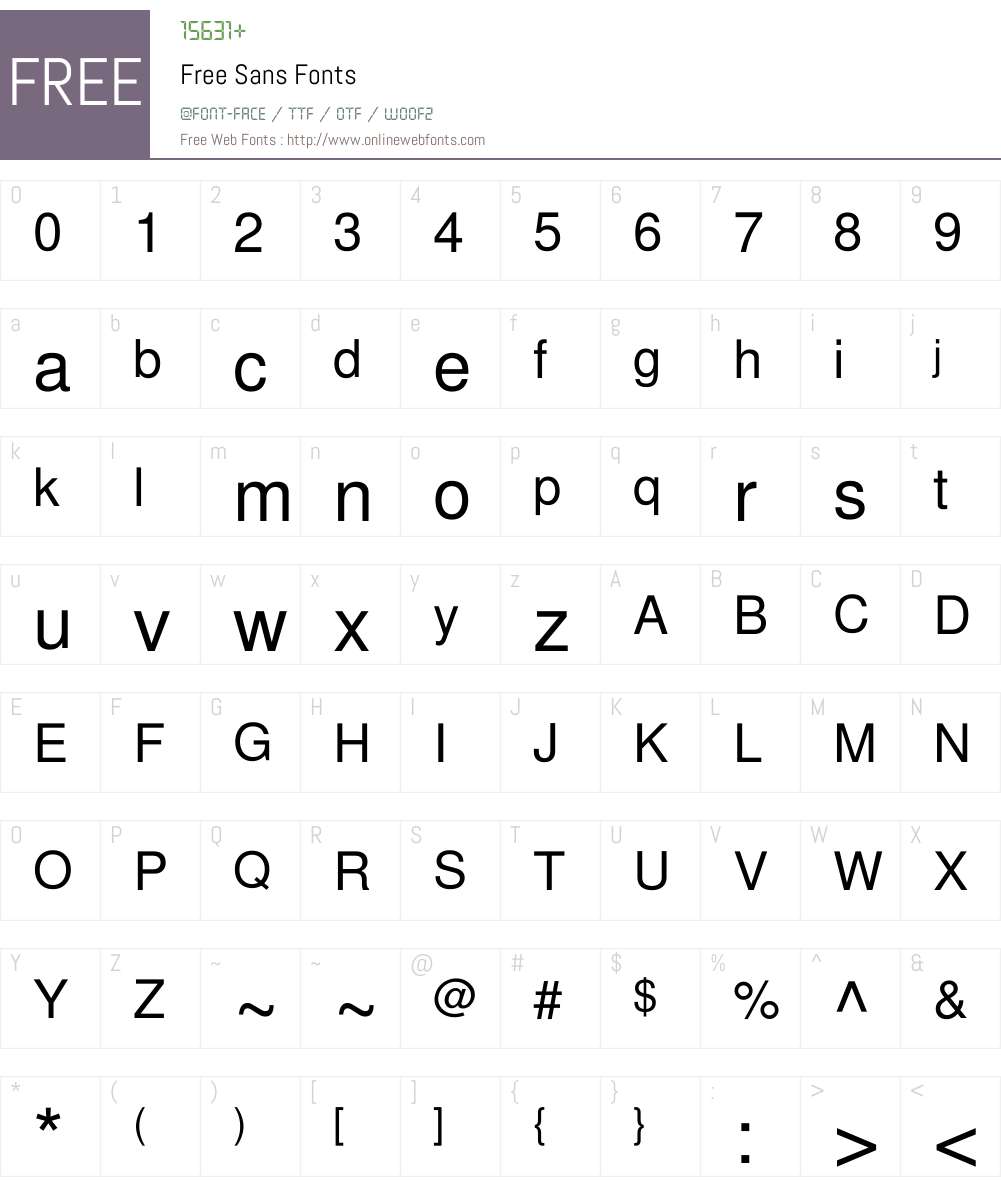 FreeSans Font Screenshots