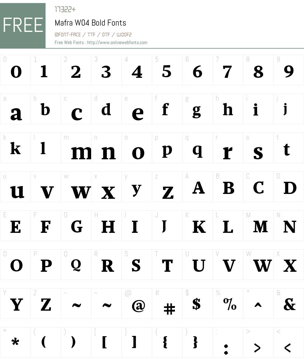 Mafra Font Screenshots