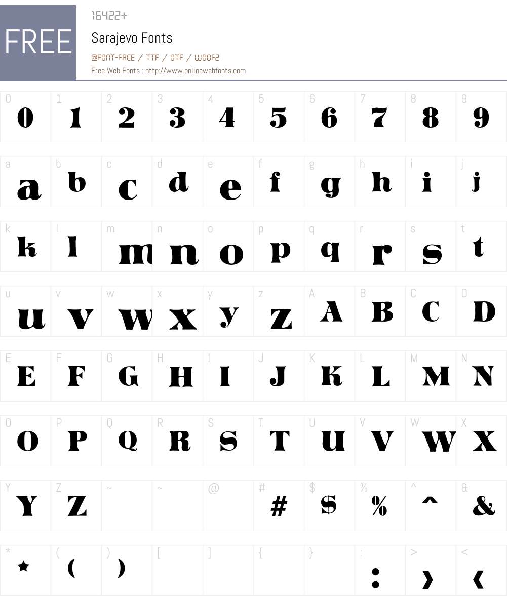 Sarajevo Font Screenshots