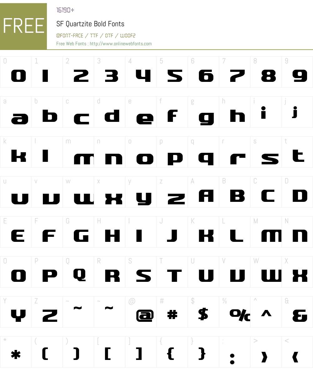 SF Quartzite Font Screenshots