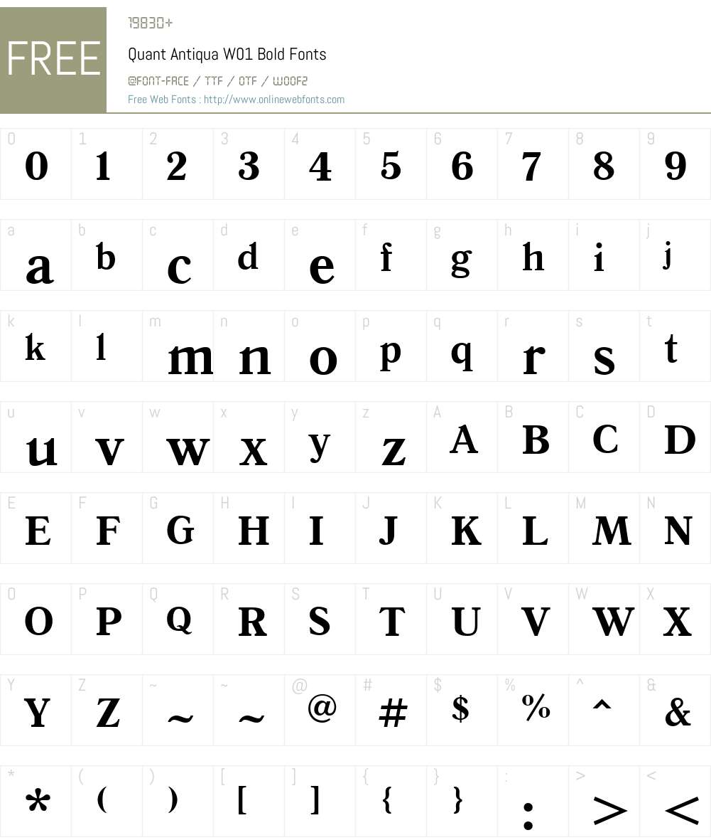 QuantAntiquaW01-Bold Font Screenshots