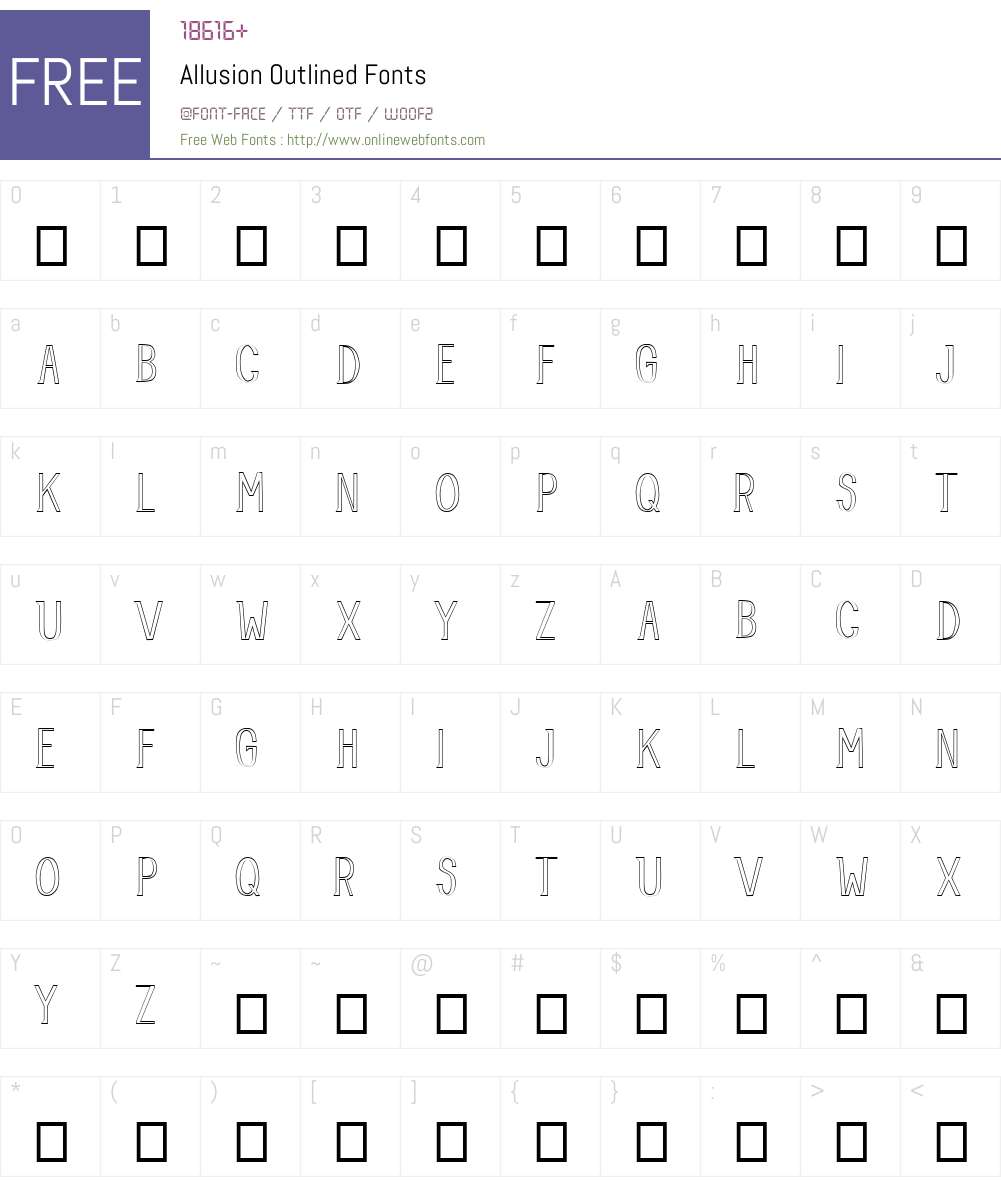 Allusion Font Screenshots
