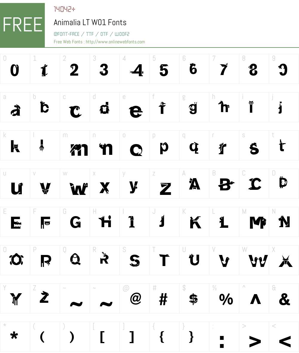 AnimaliaLTW01 Font Screenshots