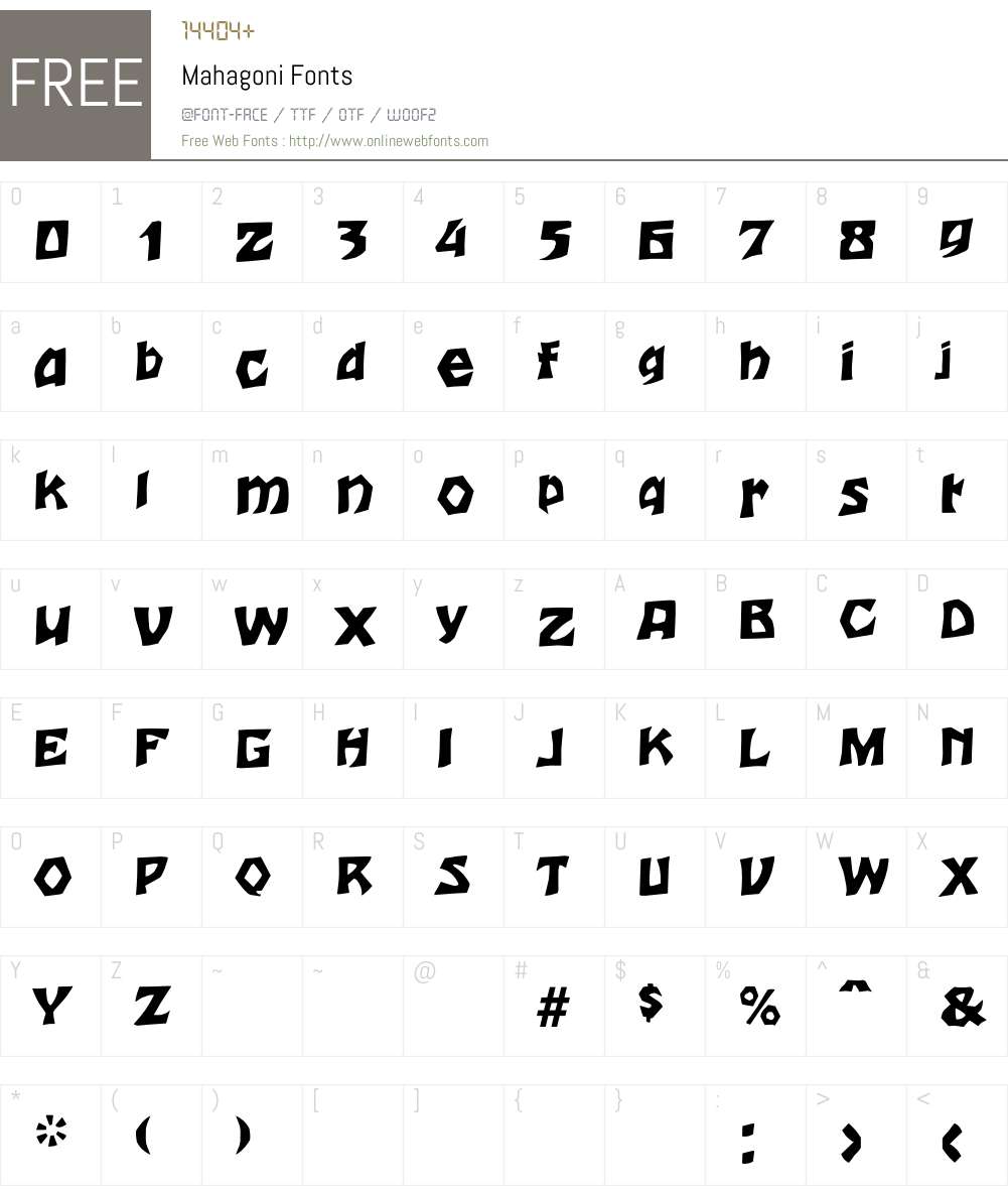 Mahagoni Font Screenshots