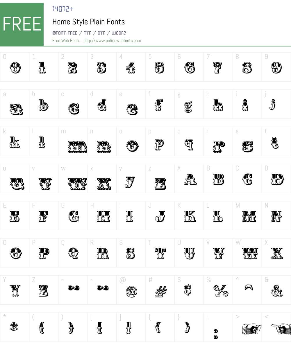 Home Style Plain Font Screenshots