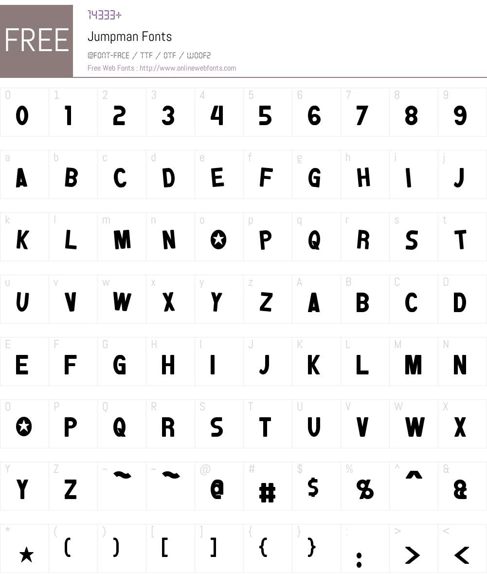Jumpman Font Screenshots