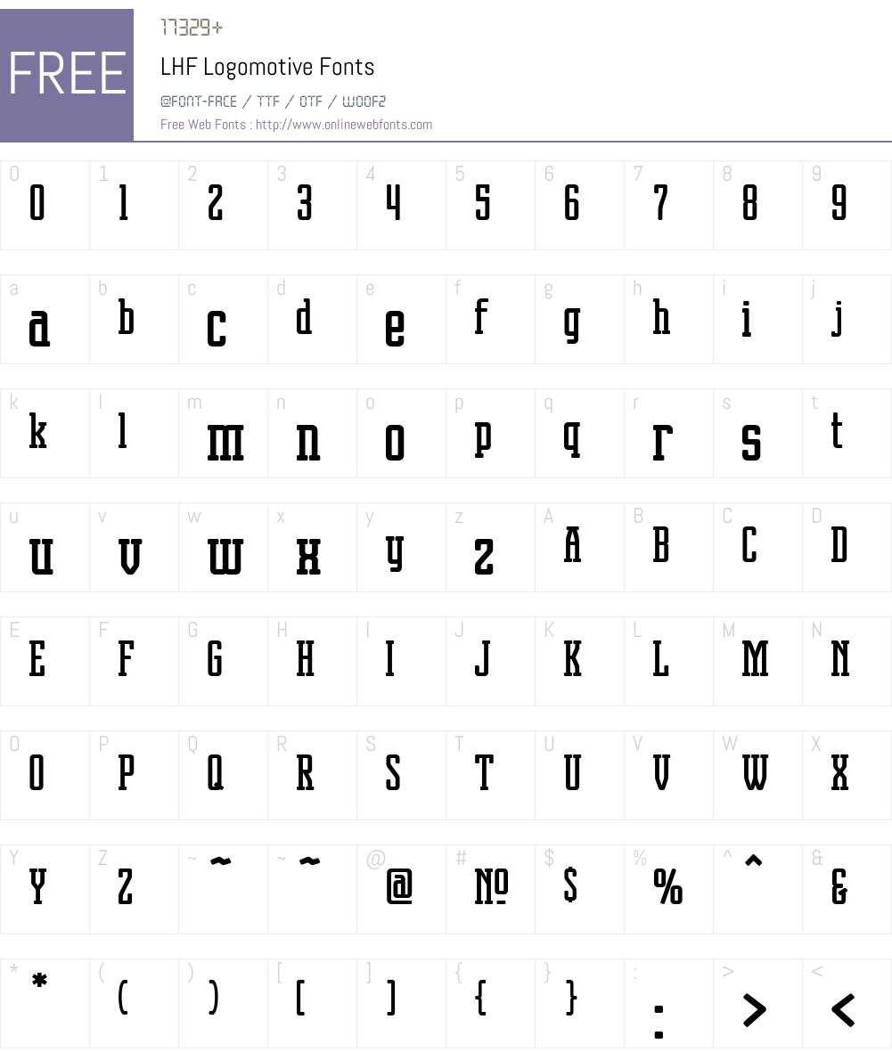 LHF Logomotive Font Screenshots