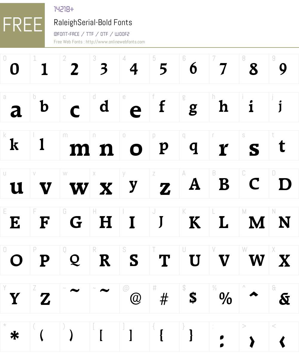 RaleighSerial Font Screenshots