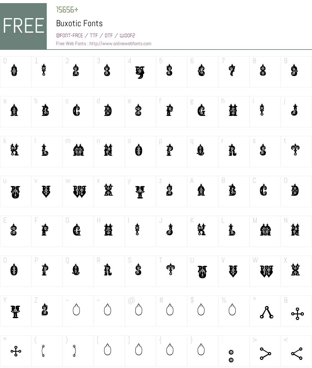 Buxotic Font Screenshots