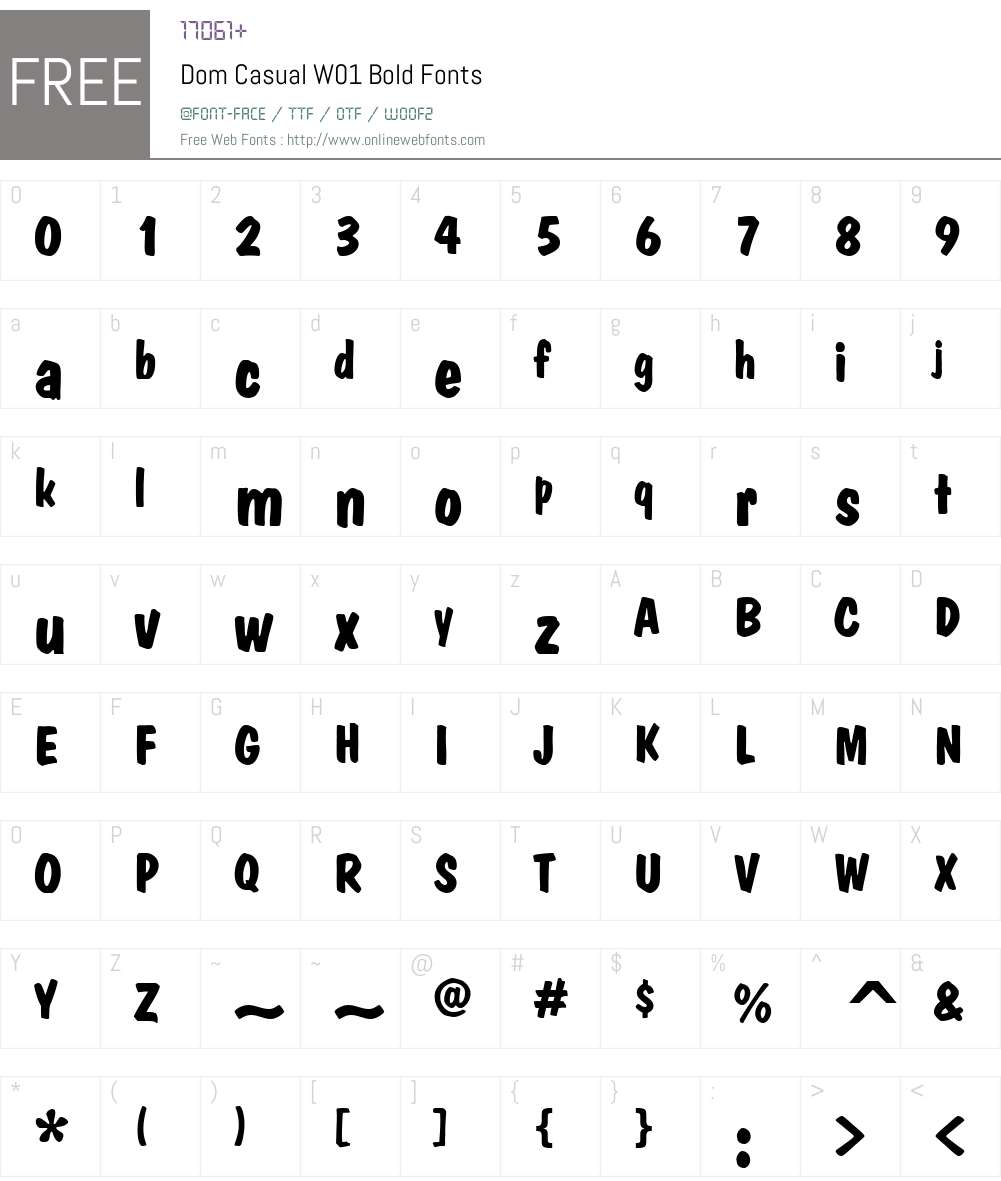 DomCasualW01-Bold Font Screenshots