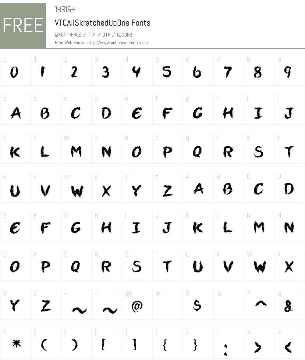 VTCAllSkratchedUpOne Font Screenshots