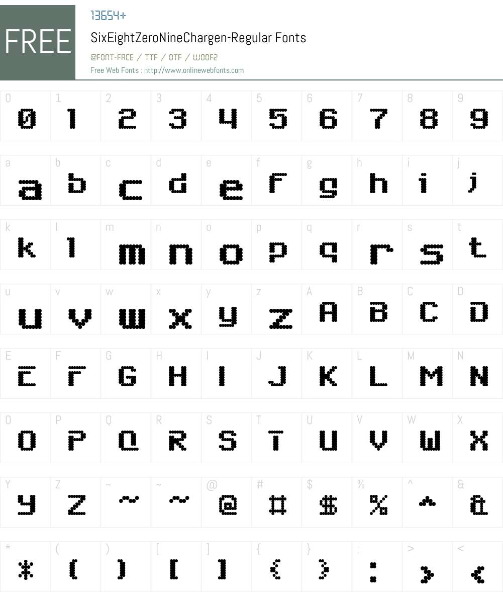6809 Chargen Font Screenshots