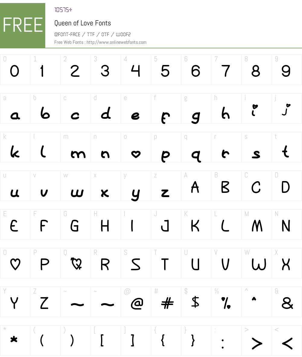 Queen of Love Font Screenshots
