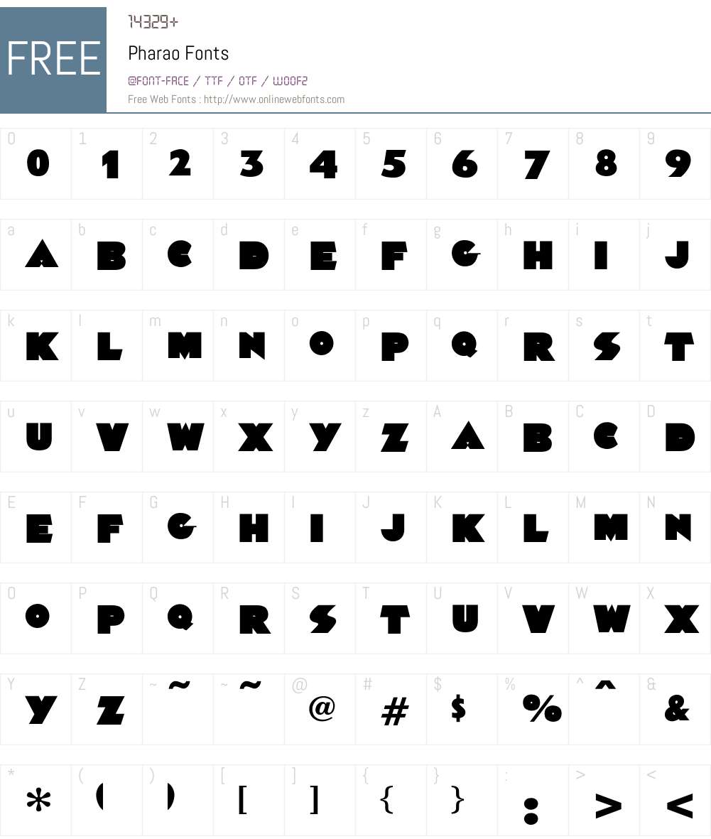 Pharao Font Screenshots
