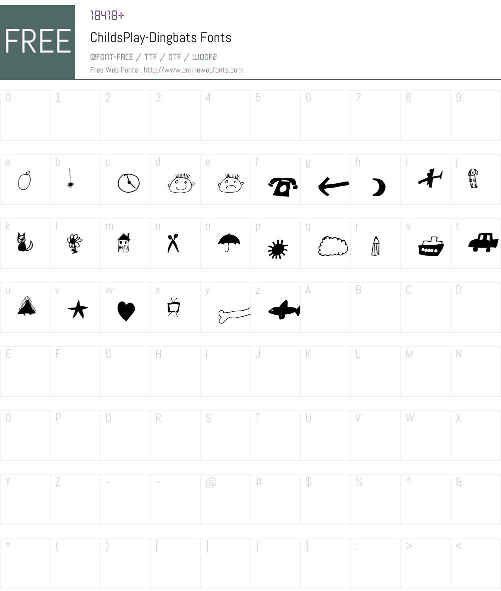 ChildsPlay Font Screenshots