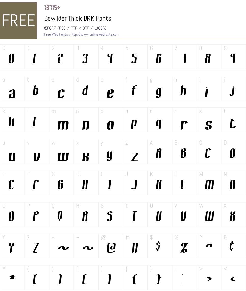 Bewilder Thick BRK Font Screenshots